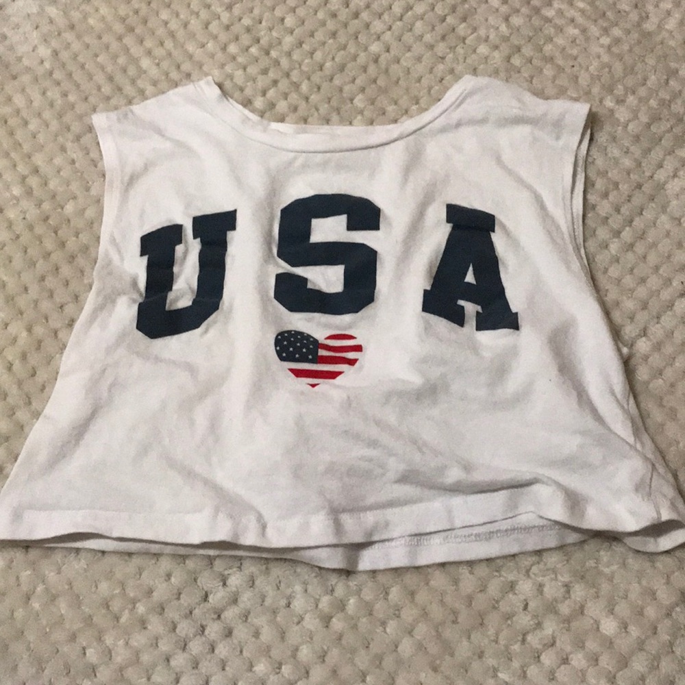 cropped USA tank